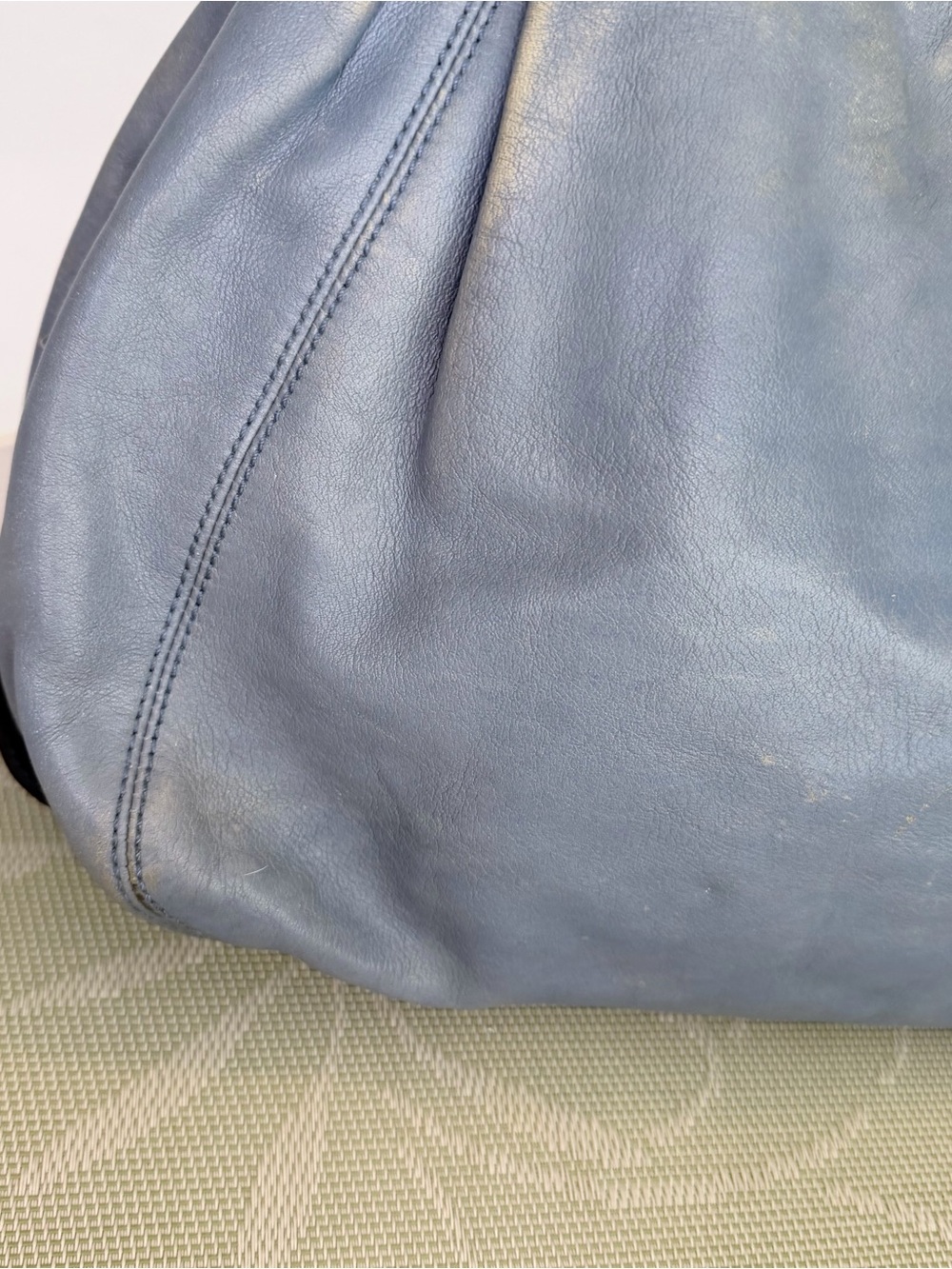 COACH Madison Maggie Denim Blue Loved Leather Hobo Y2K Shoulder Bag Purse 14336 - Picture 5 of 16